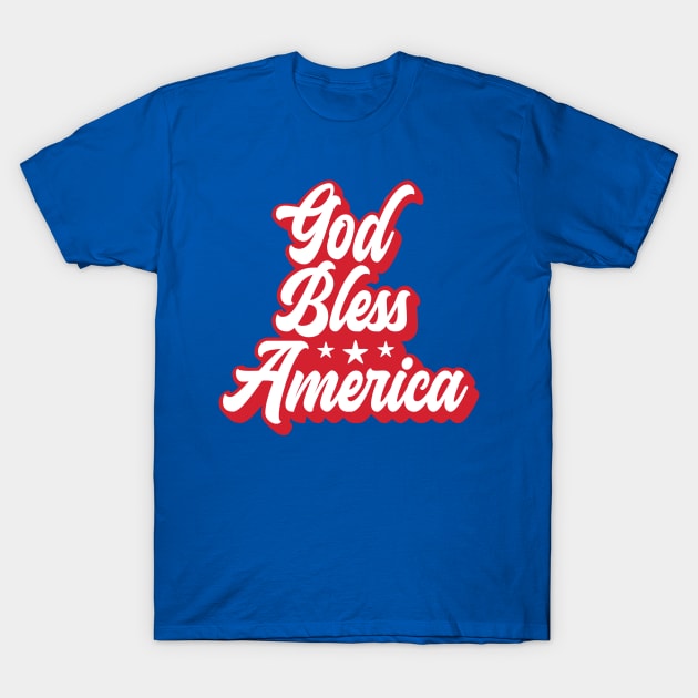 God Bless America - Red T-Shirt by jeradsdesign